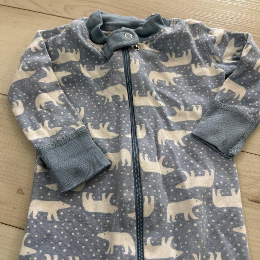 Hanna Andersson Organic Cotton Baby Romper Polar Bear 0-3 - Picture 2 of 3